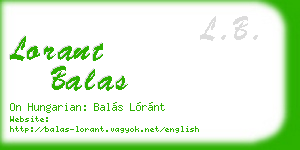 lorant balas business card